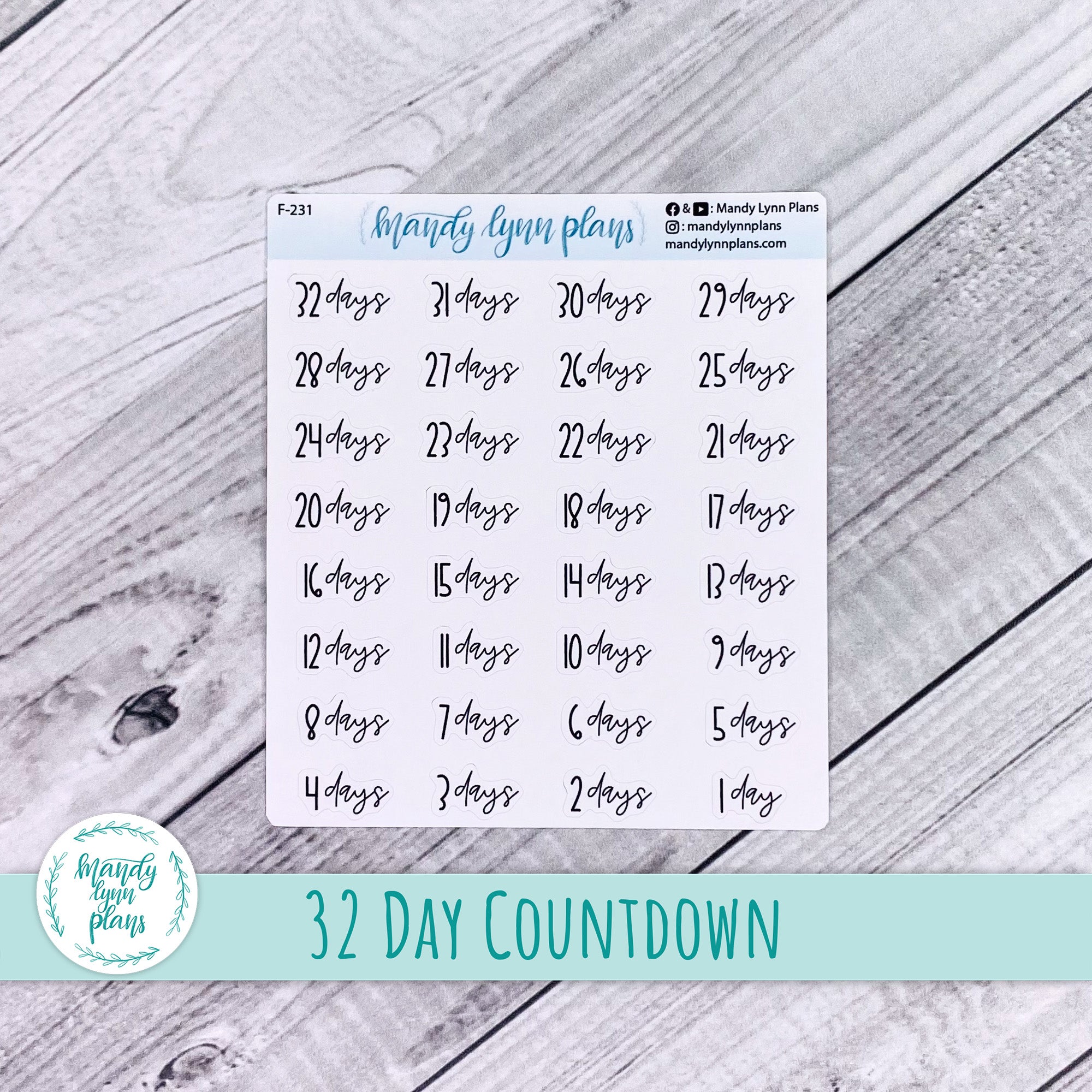 32 Day Countdown || F-231 – Mandy Lynn Plans