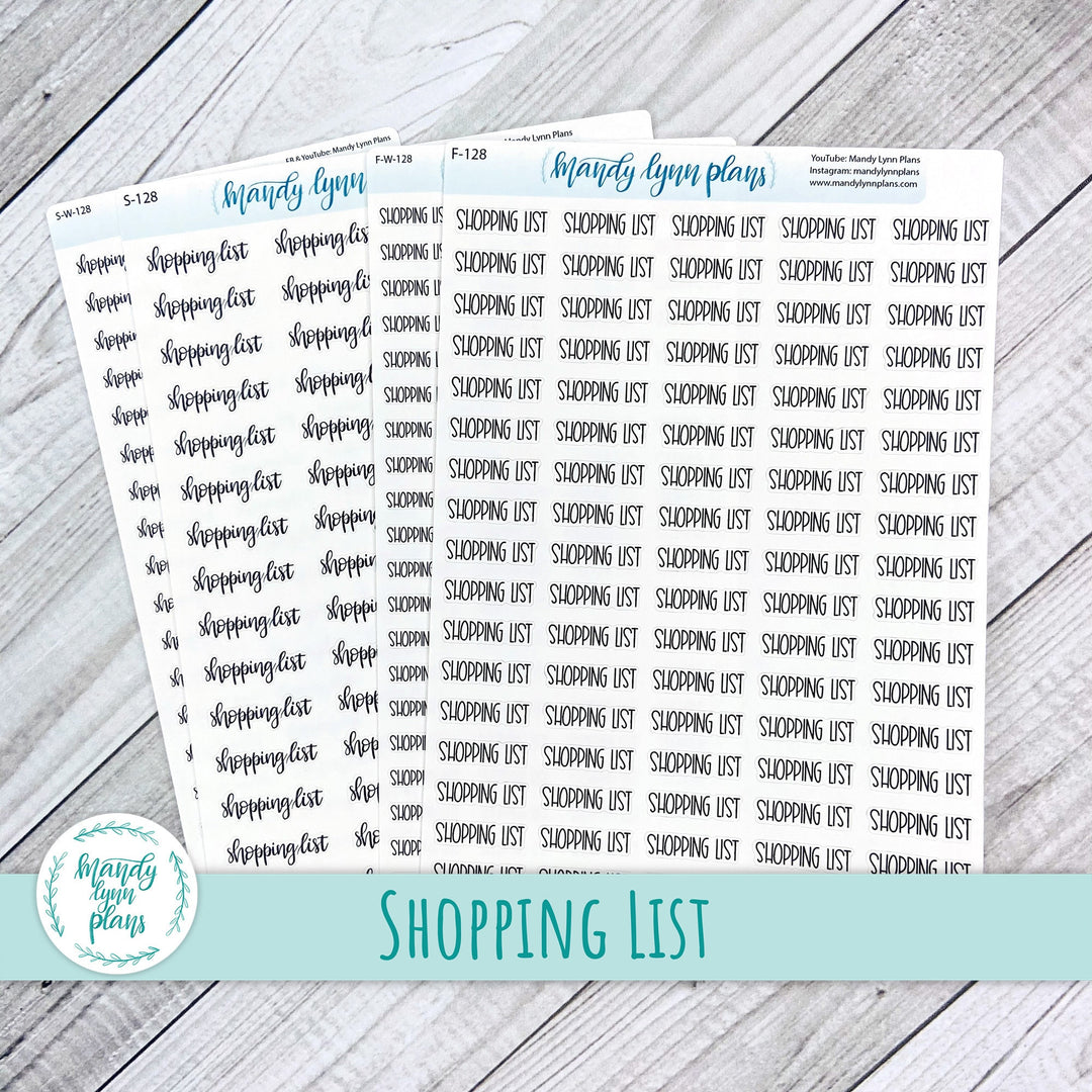 Shopping List Scripts || 128