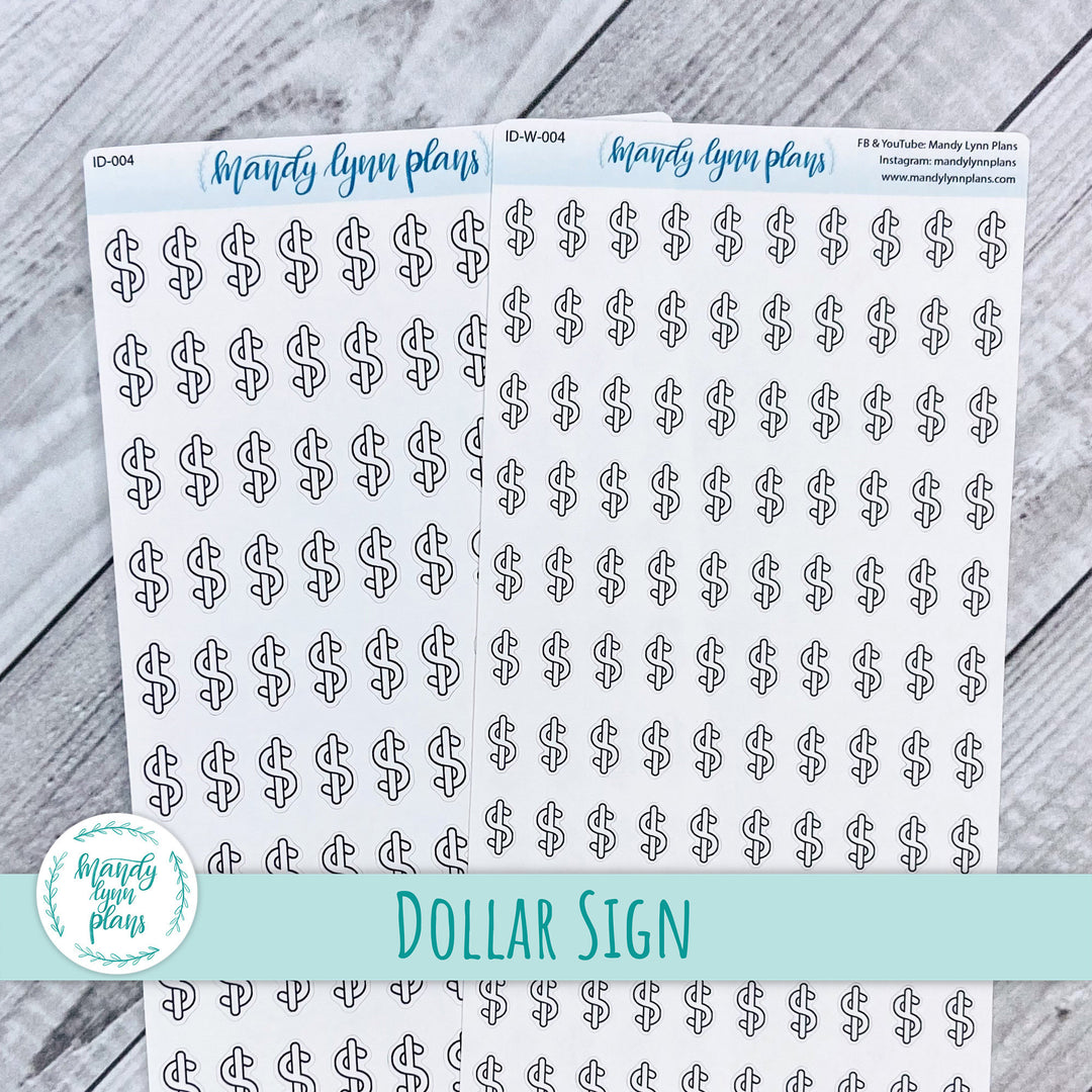 Dollar Sign Icon Doodles || ID-004