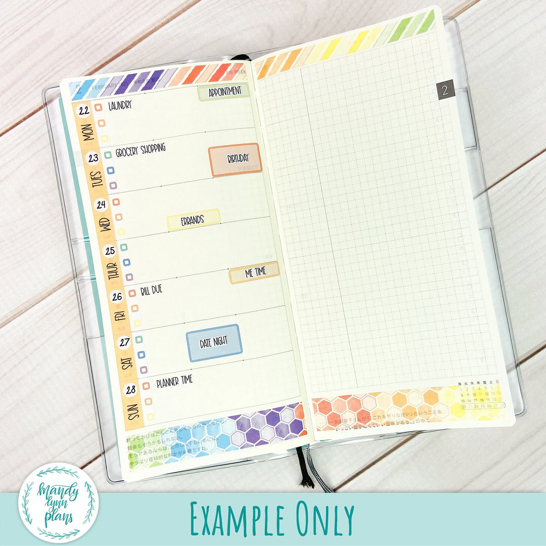 Hobonichi Weeks Skinny WEEKLY VIEW Labels || A6 Hobonichi MONTHLY VIEW