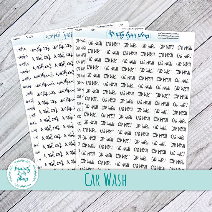 Wash Car, Car Wash Script || or Clear Matte Hobonichi Cousin, Weeks, and A6 || 103