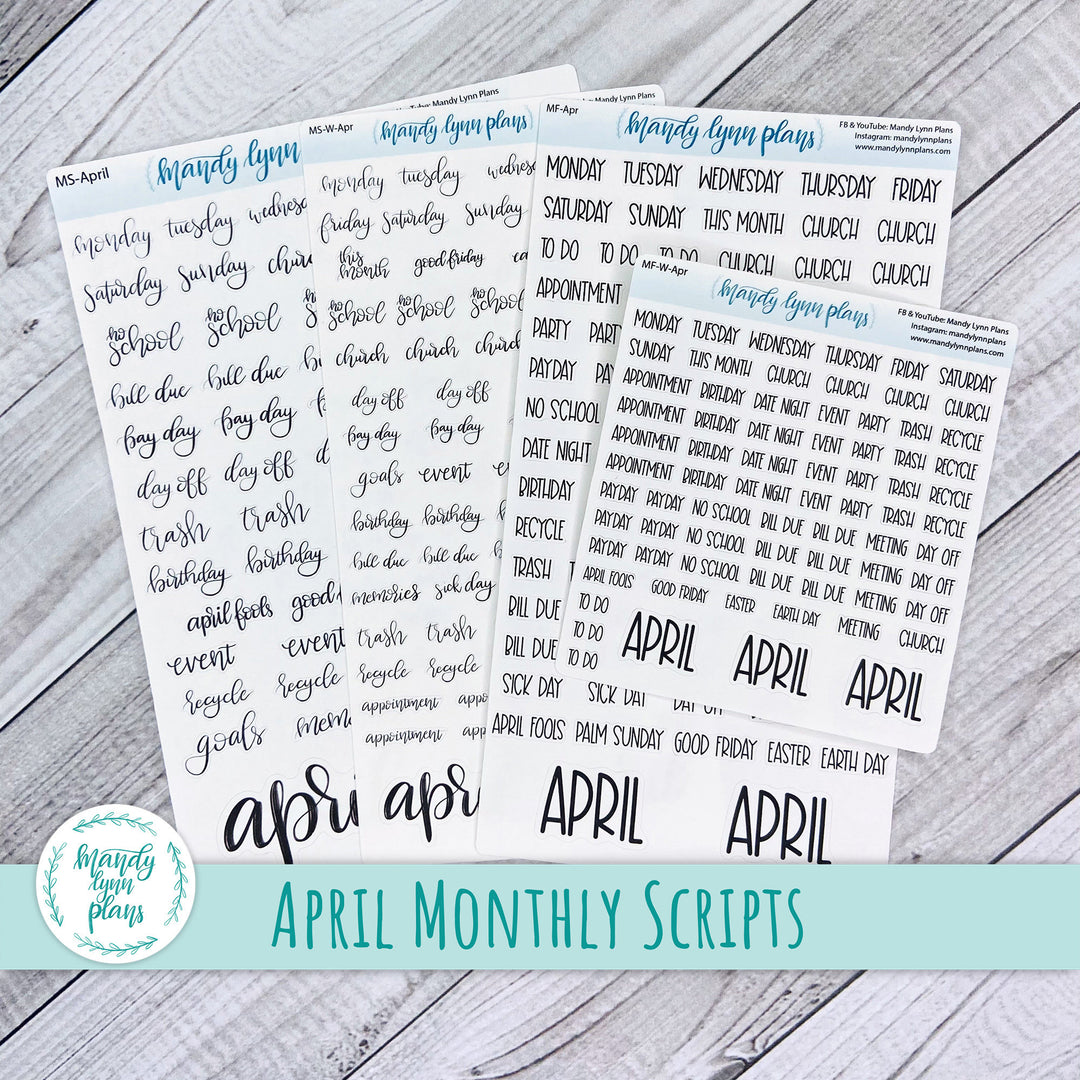 April Monthly Scripts
