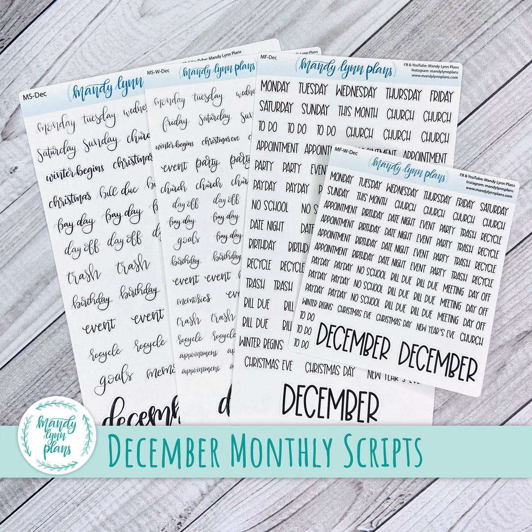 December Monthly Scripts