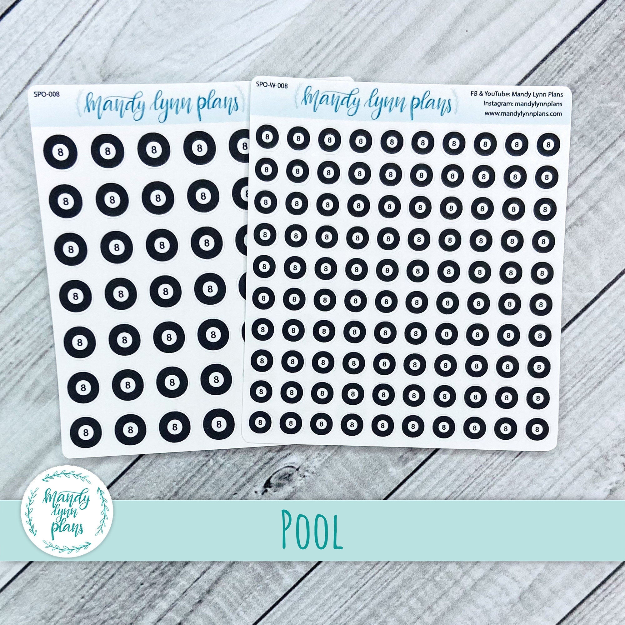 Pool 8 Ball Sports Stickers || 008 – Mandy Lynn Plans