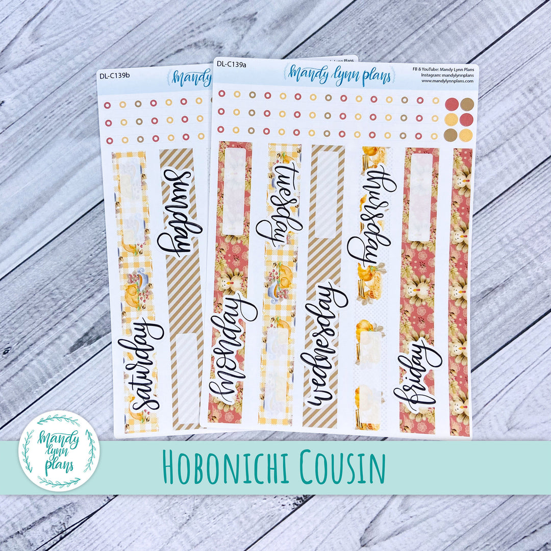 Hobonichi Cousin Daily Kit || Gobble Gobble || DL-C139
