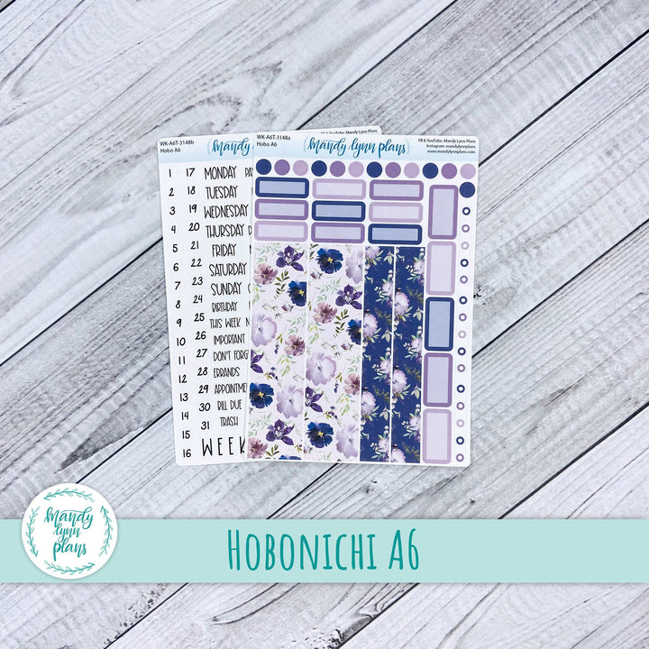 Hobonichi A6 Weekly Kit || Violet Floral || WK-A6T-3148