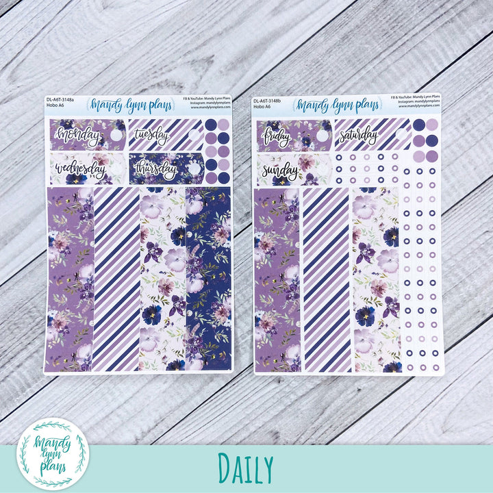 Hobonichi A6 Daily Kit || Violet Floral || DL-A6T-3148