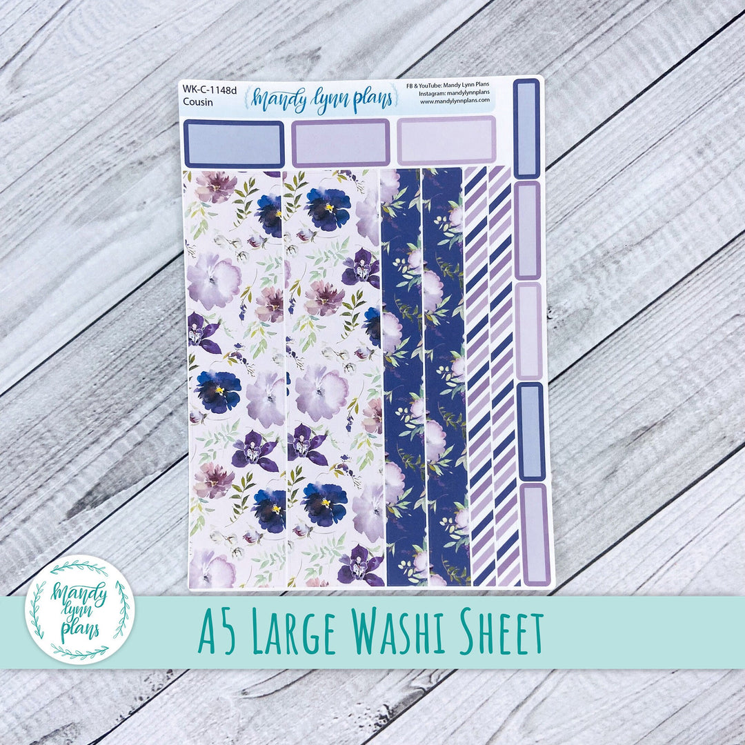 Violet Floral Large Washi Sheet || WK-C-1148D