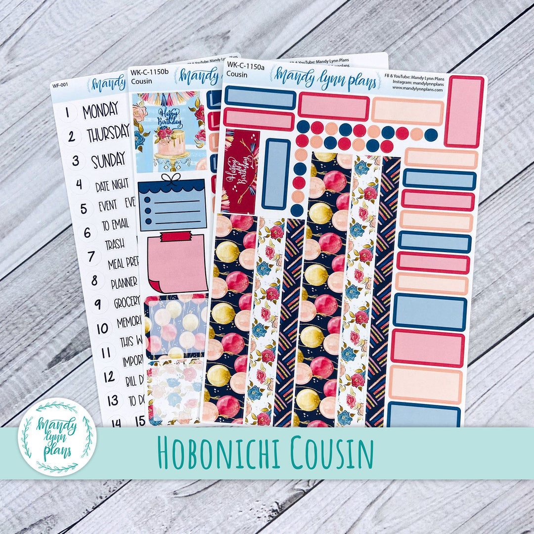 Hobonichi Cousin Weekly Kit || Birthday Balloons || WK-C-1150