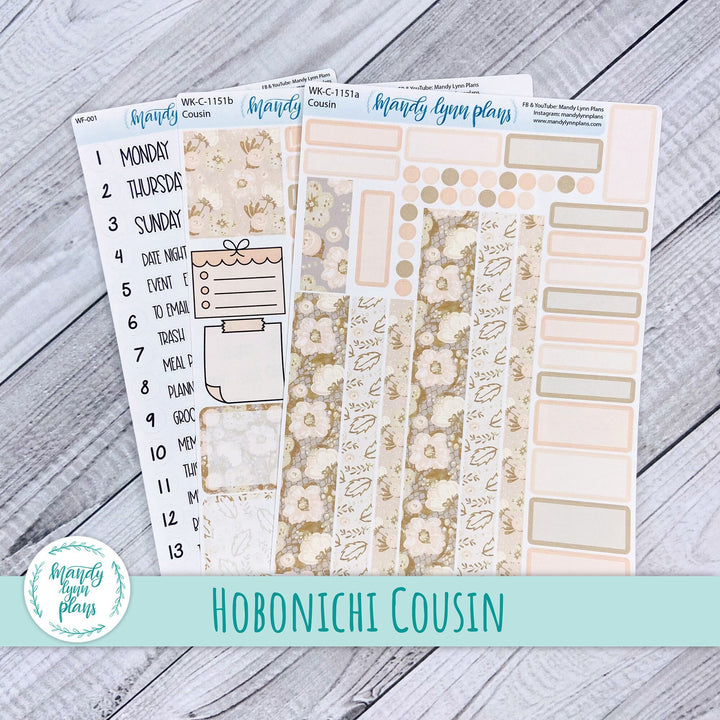Hobonichi Cousin Weekly Kit || Blush Floral || WK-C-1151