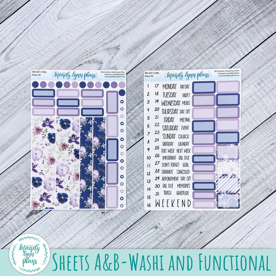 Hobonichi A6 Weekly Kit || Violet Floral || WK-A6T-3148