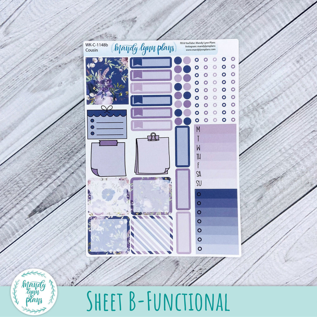 Hobonichi Cousin Weekly Kit || Violet Floral || WK-C-1148