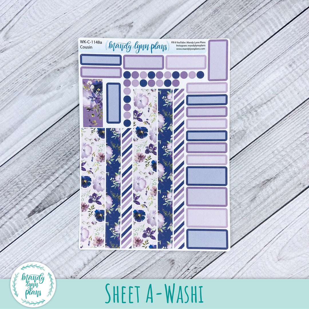 Hobonichi Cousin Weekly Kit || Violet Floral || WK-C-1148