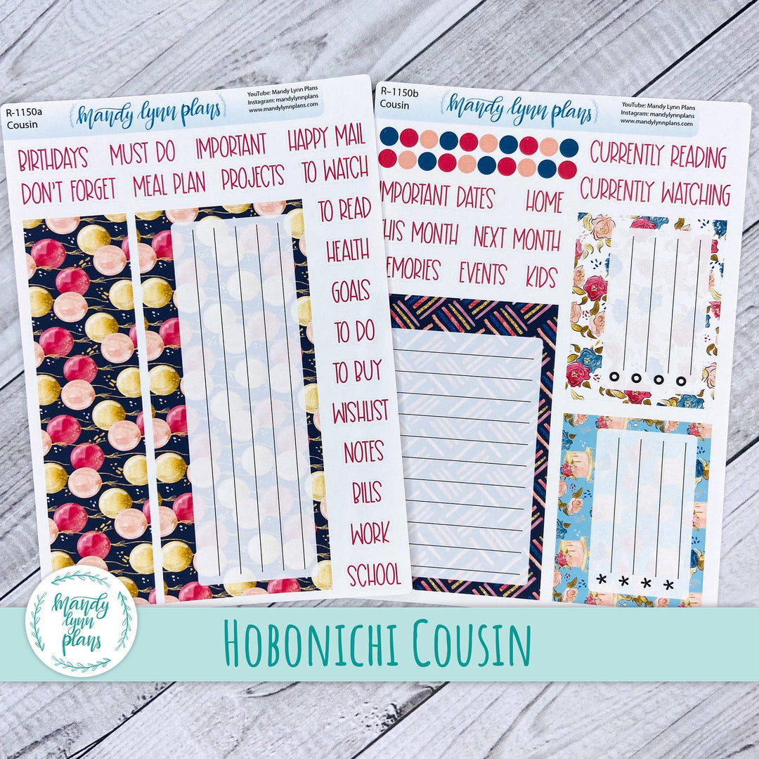 ANY MONTH Hobonichi Cousin Dashboard || Birthday Balloons || R-1150