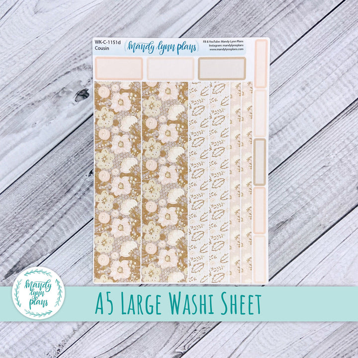 Blush Floral Large Washi Sheet || WK-C-1151D
