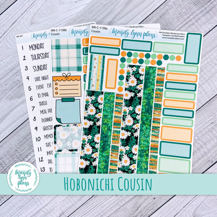 Hobonichi Cousin Weekly Kit || Shamrocks and Daisies || WK-C-1158
