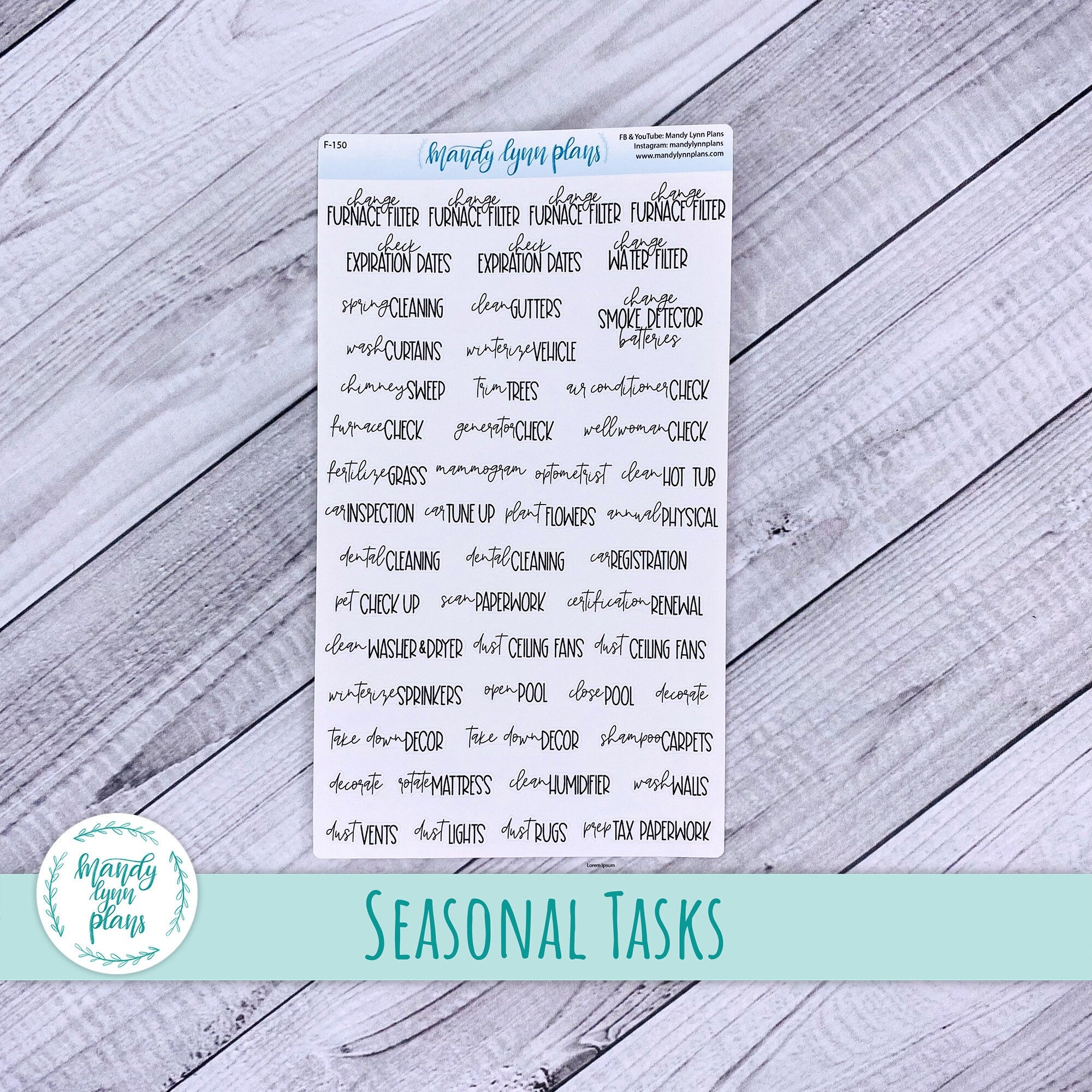 Seasonal Tasks Scripts || 150 – Mandy Lynn Plans