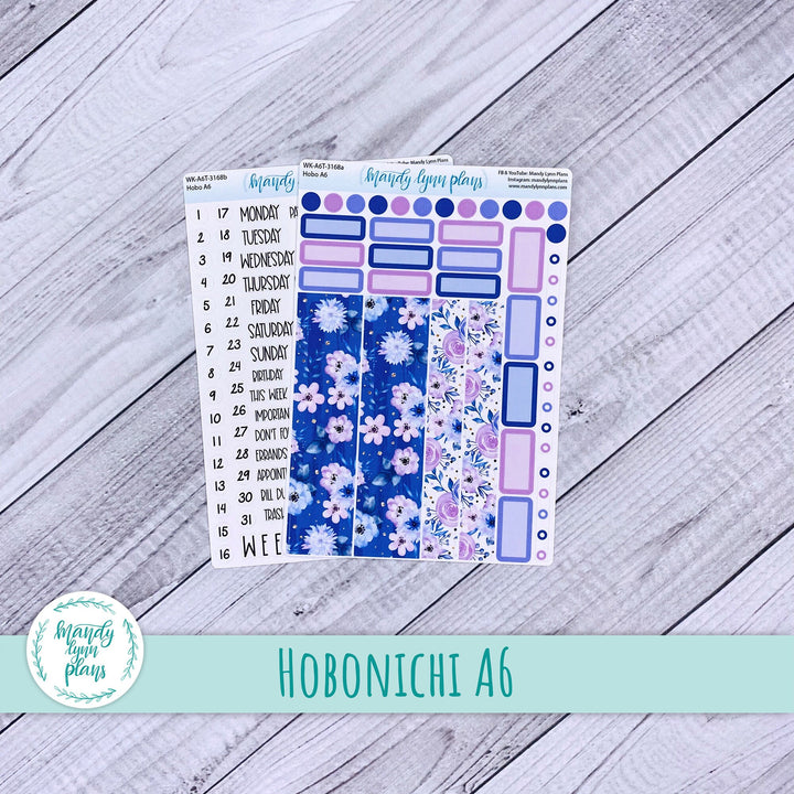 Hobonichi A6 Weekly Kit || Pink and Purple Floral || WK-A6T-3168