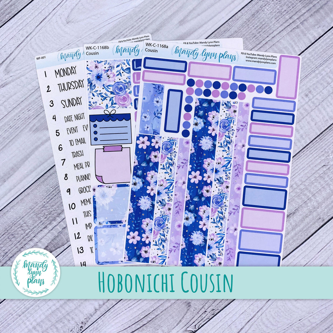 Hobonichi Cousin Weekly Kit || Pink and Purple Floral || WK-C-1168