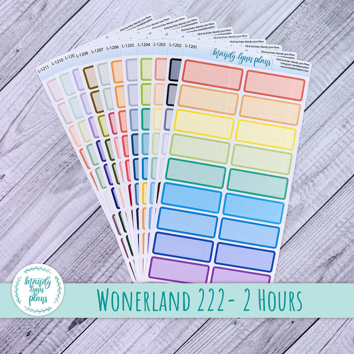 Large WEEKLY VIEW Wonderland 222 Labels || Two Hours