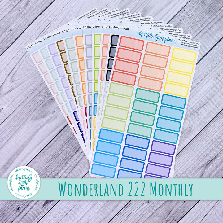 Large MONTHLY VIEW Wonderland 222 Labels