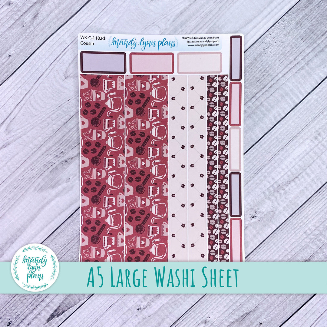 Coffee Lovers Large Washi Sheet || WK-C-1182D