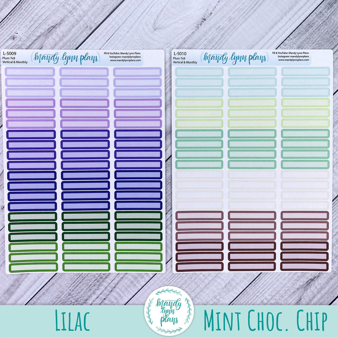 Plum 7x9 Vertical and Monthly Labels - 1 Line || Skinny Labels