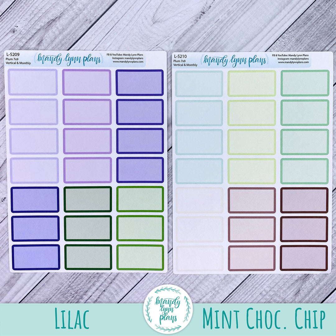 Plum 7x9 Vertical and Monthly Labels - 3 Line || Large Labels