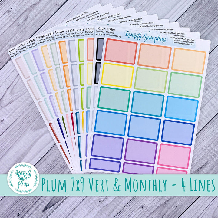 Plum 7x9 Vertical and Monthly Labels - 4 Line || X-Large Labels