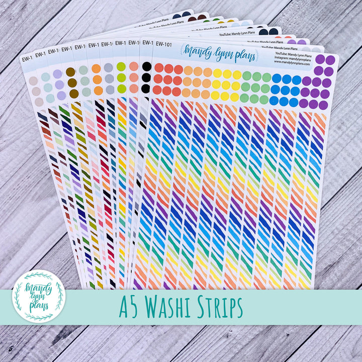 A5 Striped Washi Strips and Planner Dots