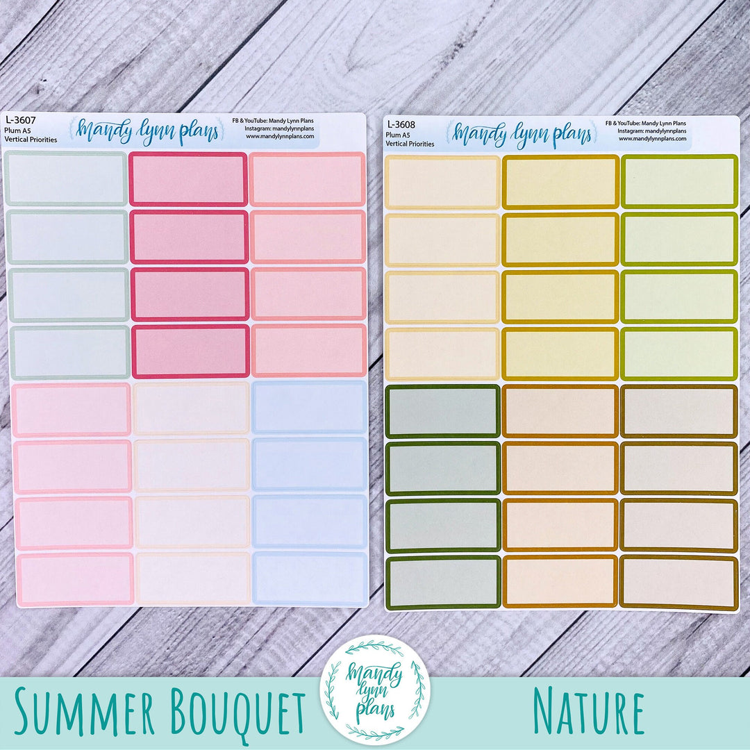 Plum A5 Vertical Priorities Labels - 3 Lines || Large Labels