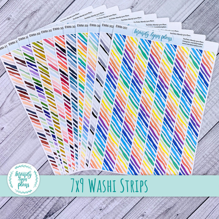 7x9 Striped Washi Strips