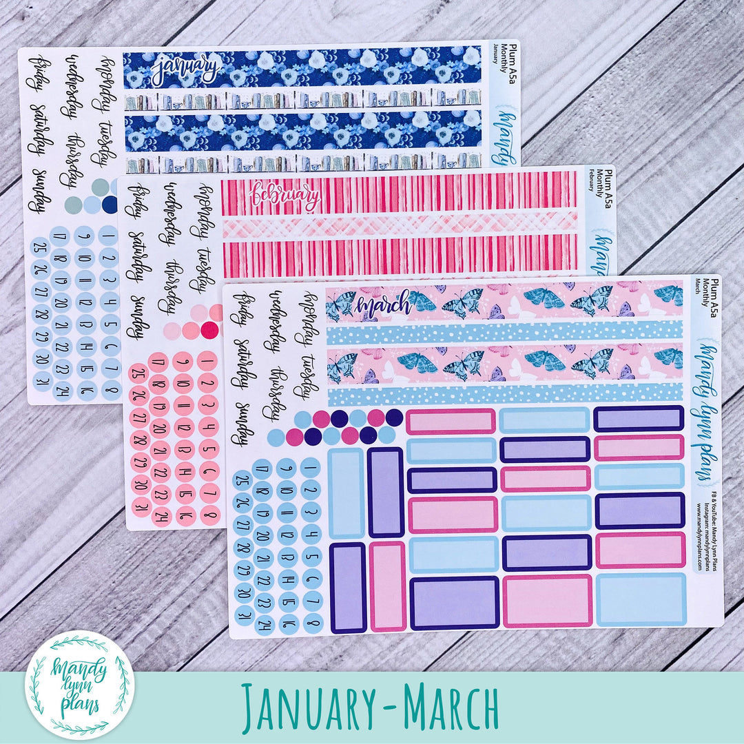 Whole Year Plum A5 Monthly Bundle