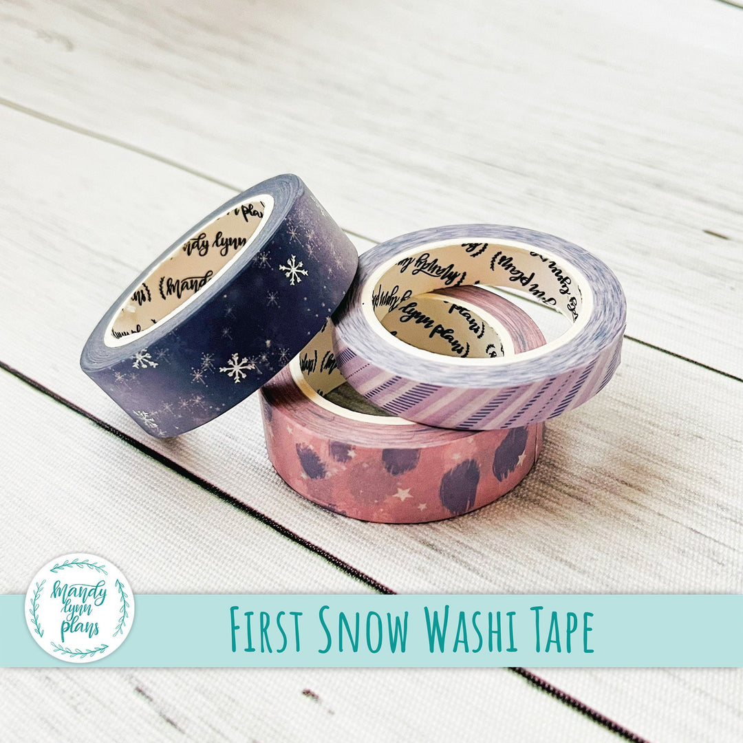 Set of 3 Washi Tape || First Snow || Silver Foiled