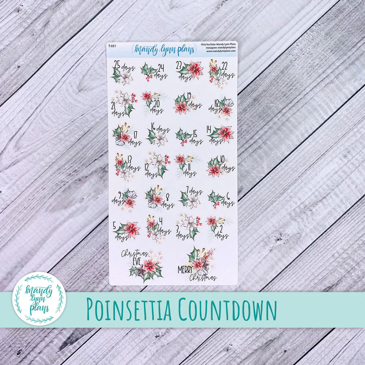 Poinsettia Christmas Countdown || T-031