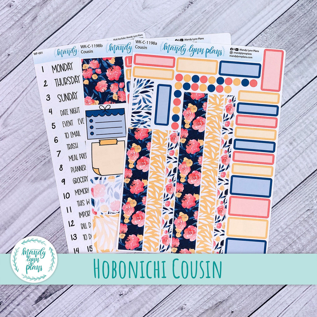 Hobonichi Cousin Weekly Kit || Bright Floral || WK-C-1198