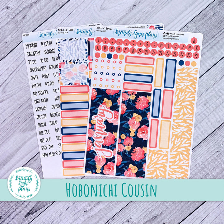 Hobonichi Cousin January 2023 Monthly || Bright Floral || MK-C-1198