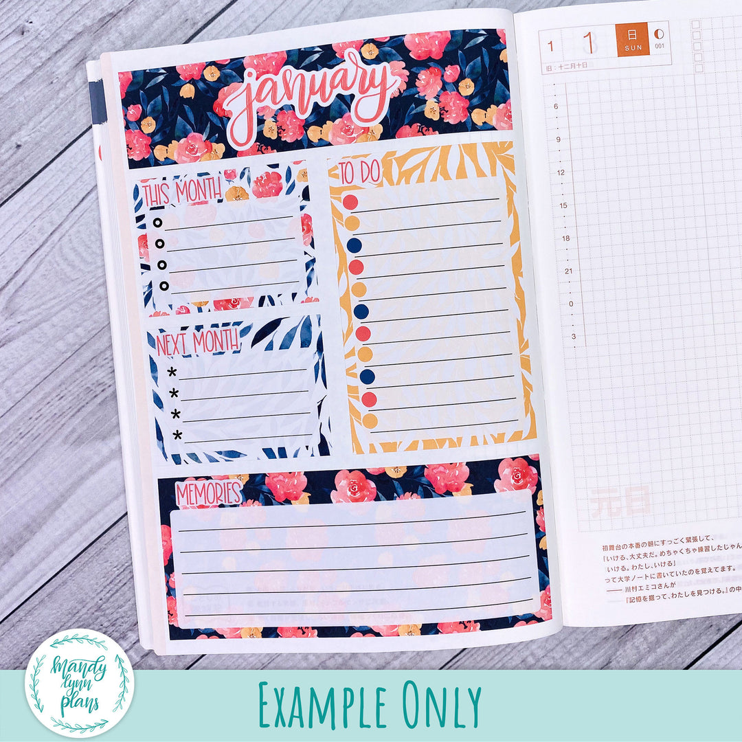 February Hobonichi Cousin Dashboard || Pastel Abstract || R-1203