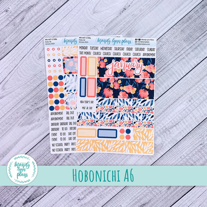 Hobonichi A6 January 2023 Monthly Kit || Bright Floral || MK-A6T-3198