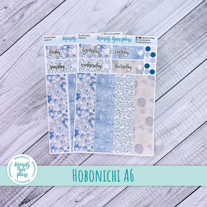 Hobonichi A6 Daily Kit || Blue Blooms || DL-A6T-3202