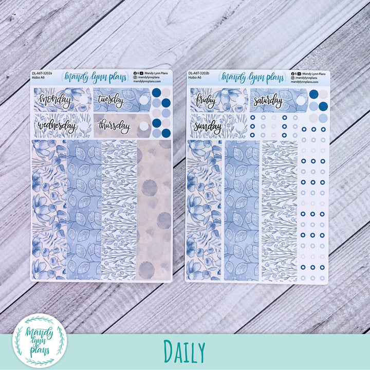 Hobonichi A6 Daily Kit || Blue Blooms || DL-A6T-3202