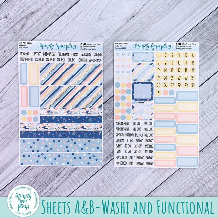 Any Month Hobonichi A6 Monthly Kit || Pastel Abstract || MK-A6T-3203