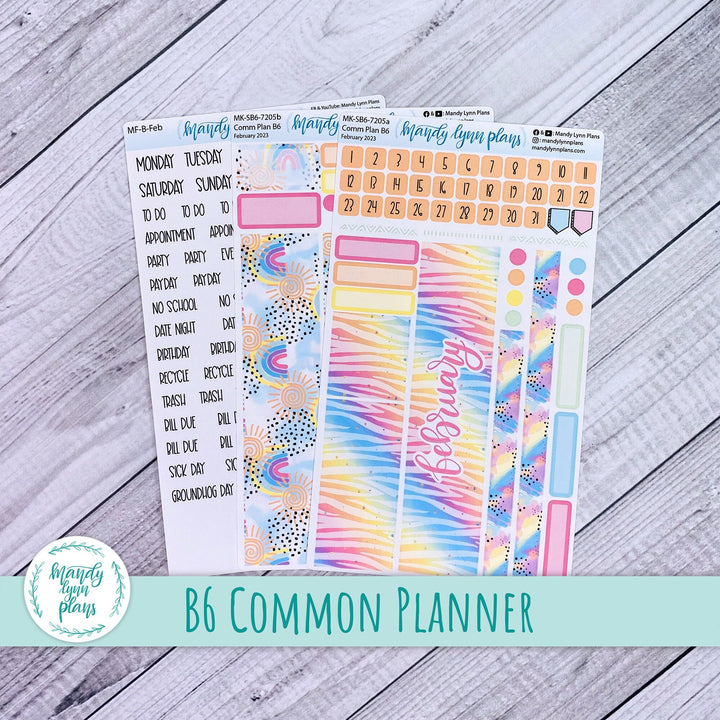 February 2023 B6 Common Planner Monthly Kit || Kaleidoscope || MK-SB6-7205