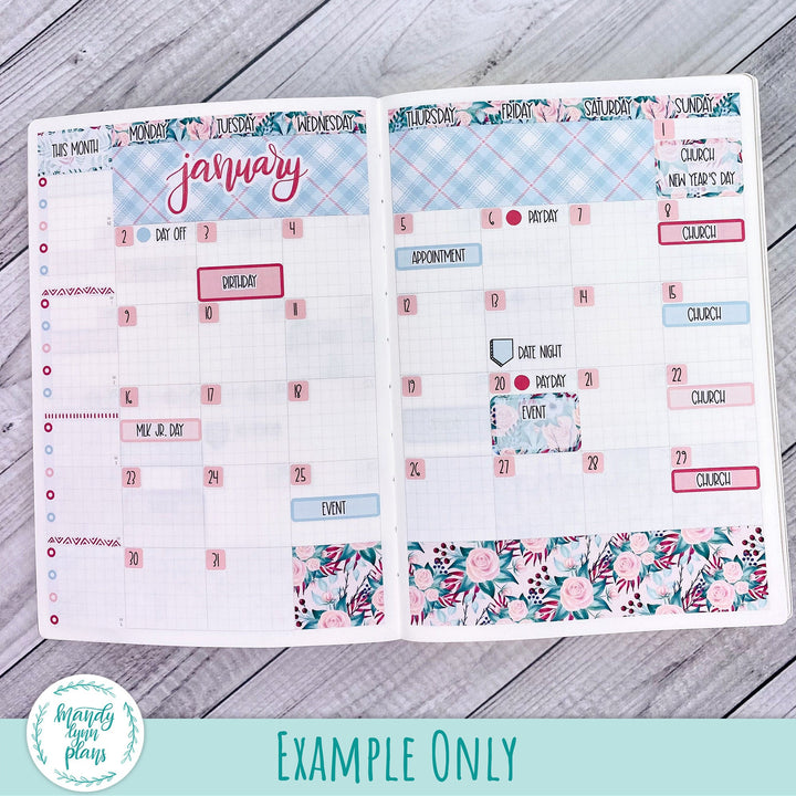 January 2023 B6 Common Planner Monthly Kit || Bright Floral || MK-SB6-7198