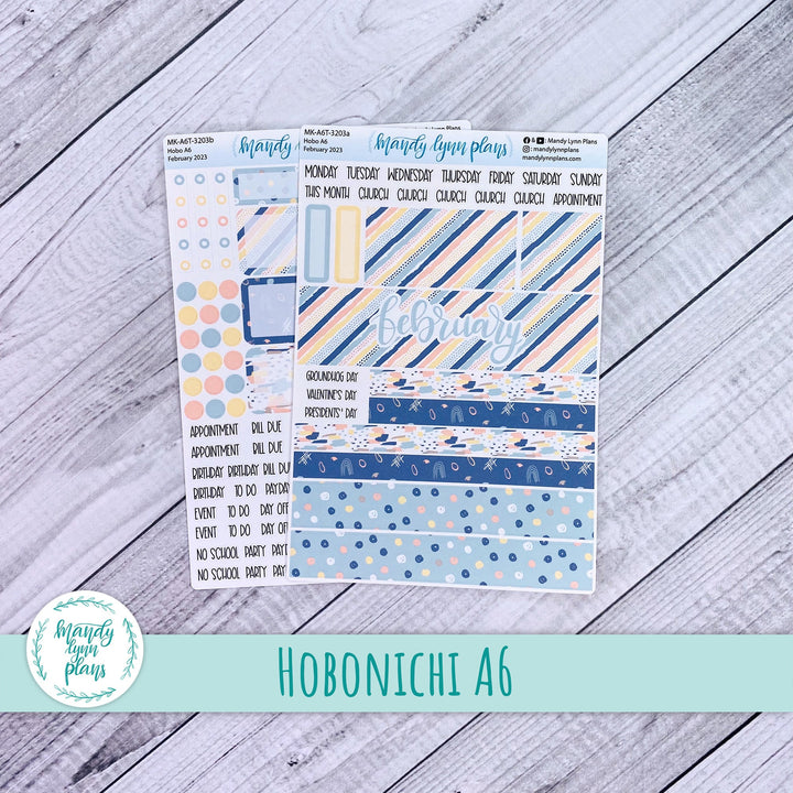 Hobonichi A6 February 2023 Monthly Kit || Pastel Abstract || MK-A6T-3203