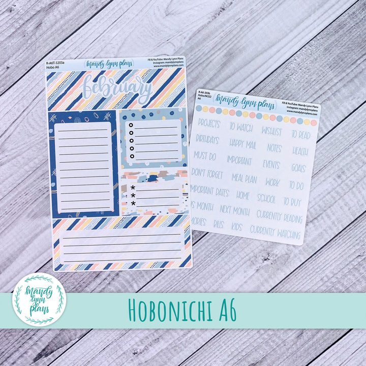 February A6 Hobonichi Dashboard || Pastel Abstract || R-A6T-3203