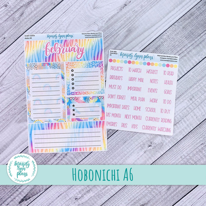 February A6 Hobonichi Dashboard || Kaleidoscope || R-A6T-3205