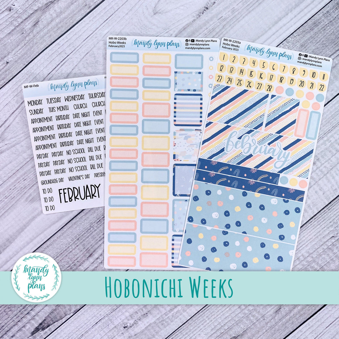 Hobonichi Weeks February 2023 Monthly Kit || Pastel Abstract || MK-W-2203