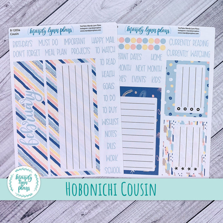 February Hobonichi Cousin Dashboard || Pastel Abstract || R-1203