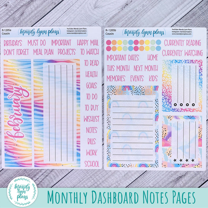 February Hobonichi Cousin Dashboard || Kaleidoscope || R-1205